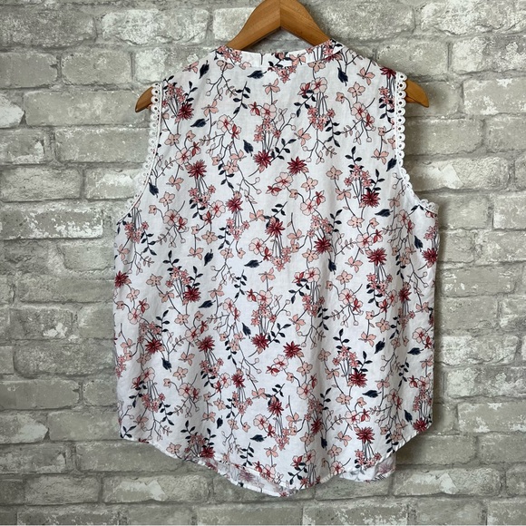 Bundle of 2 Liz Claiborne Women's Large Linen Blend Sleeveless Button Up Blouses - Picture 10 of 13